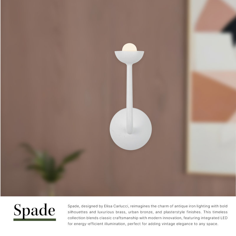 Spade 5-in White dimmable LED Bathroom Vanity Light, Oil Rubbed Bronze