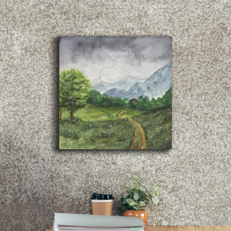  «Path To The Mountains I - Mini Series» par Anika Goodhue, art mural sur toile, 18 po x 18 po, H 18 po x l 18 po