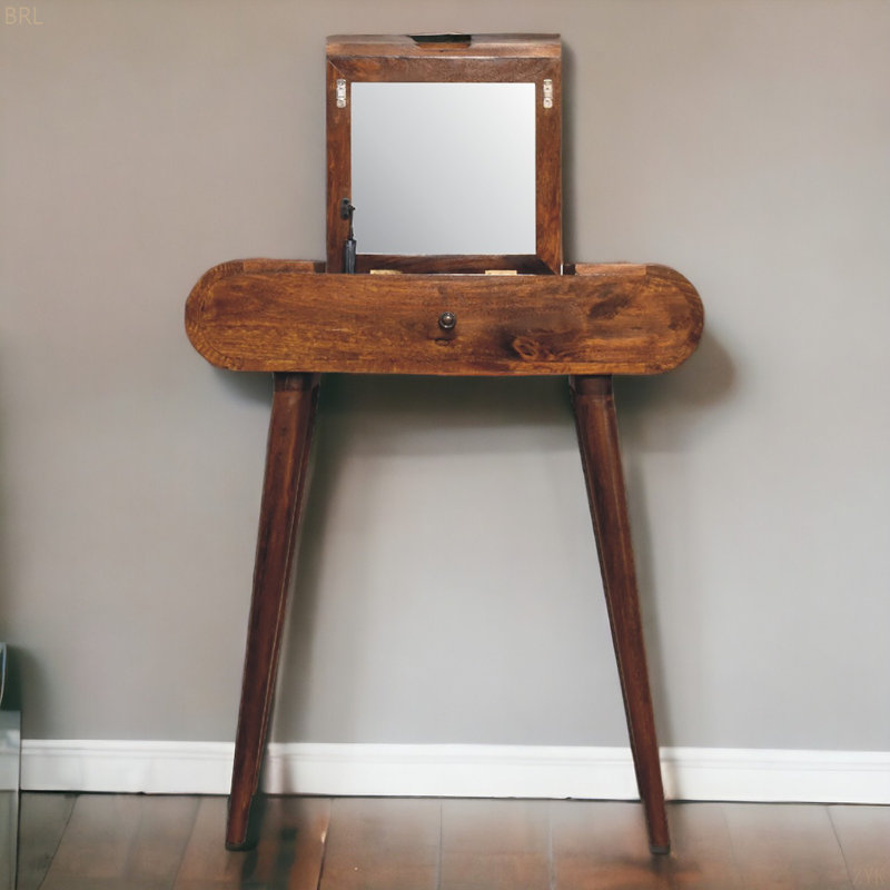 Petit meuble-lavabo rond en bois Soild