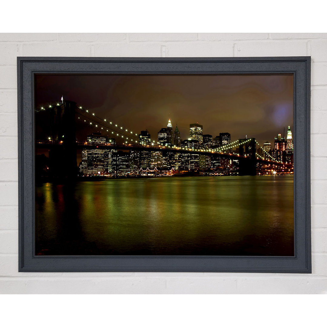 Brooklyn Bridge Green Waters - Einzelner Bilderrahmen Kunstdrucke