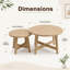 Ensemble de tables basses 2 pièces avec finition grain de bois naturel; présente des supports en forme de X et une conception empilable - une table d'appoint minimaliste et polyvalente qui convient aux salons, aux chambres à coucher ou aux balcons.