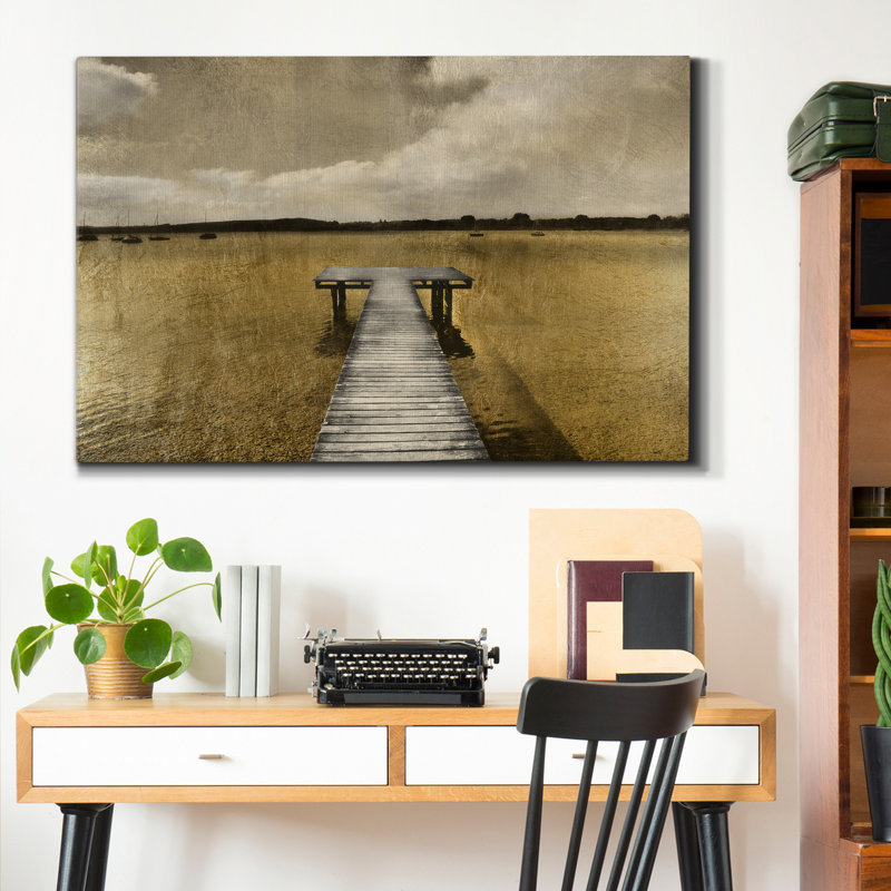 Golden Pier - impression sur toile tendue, H 12 po x l 8 po x P 1 po