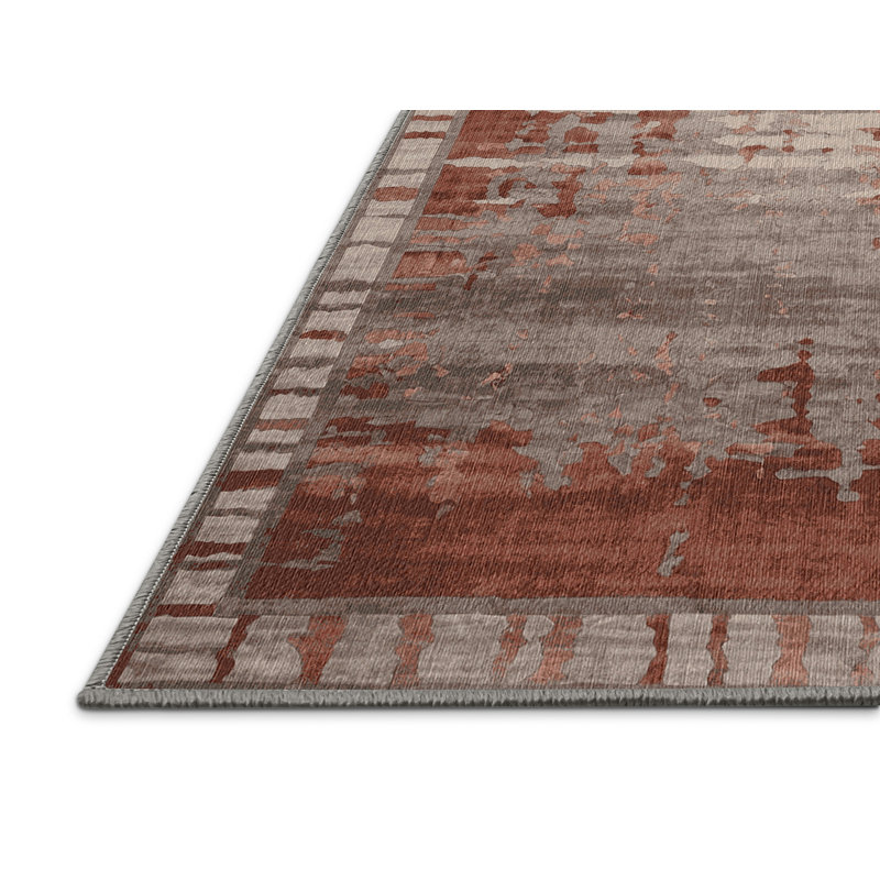 Machine Washable Gray Area Rug, Square 5'
