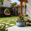 Bol à fleurs rond en pot 16 po intérieur / extérieur avec trou de drainage-1053037890-1053064299