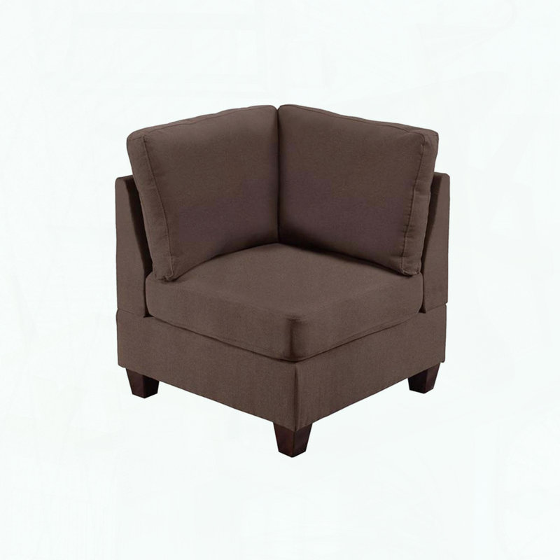 Canapé modulaire d'angle en tissu noir semblable au lin café