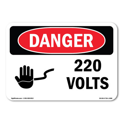 220 Volts Decal 5" X 3.5"