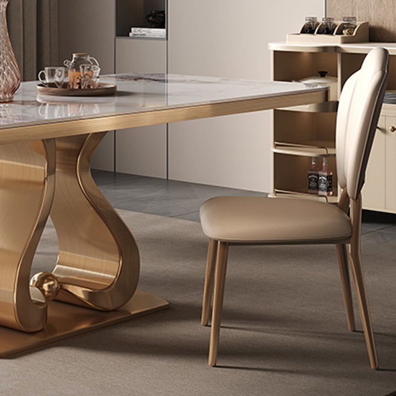 Luxury modern rectangular dining table sets, 29.5"H x 55.1"L x 31.5"W 