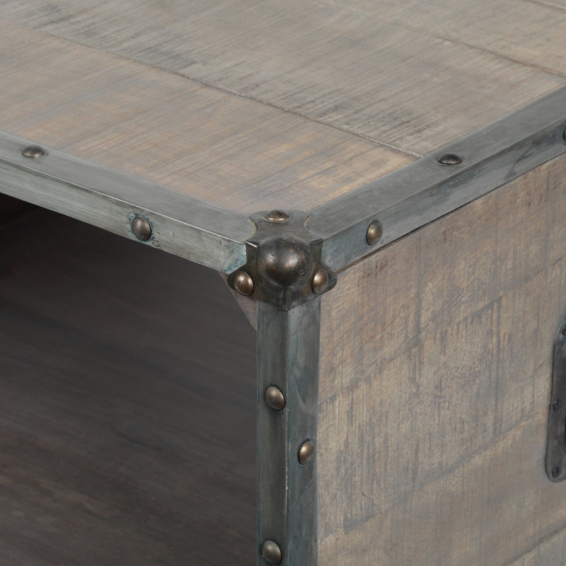 Verdel Solid Wood Coffee Table, Gray Wash