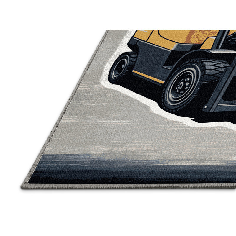 Tapis de transport gris lavable à la machine, Rectangle de 5 pi x 8 pi