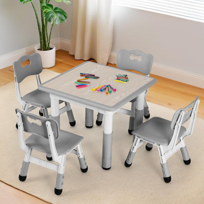 5 Piece Student Preschool Play Or Activity Table and Chair Set