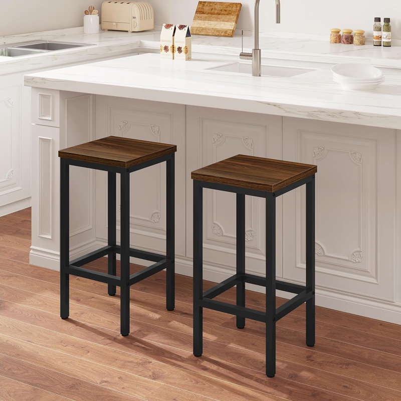 Michealla Counter Stool with Metal Frame, Black