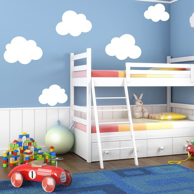 Adhésif décoratif nuages, blanc