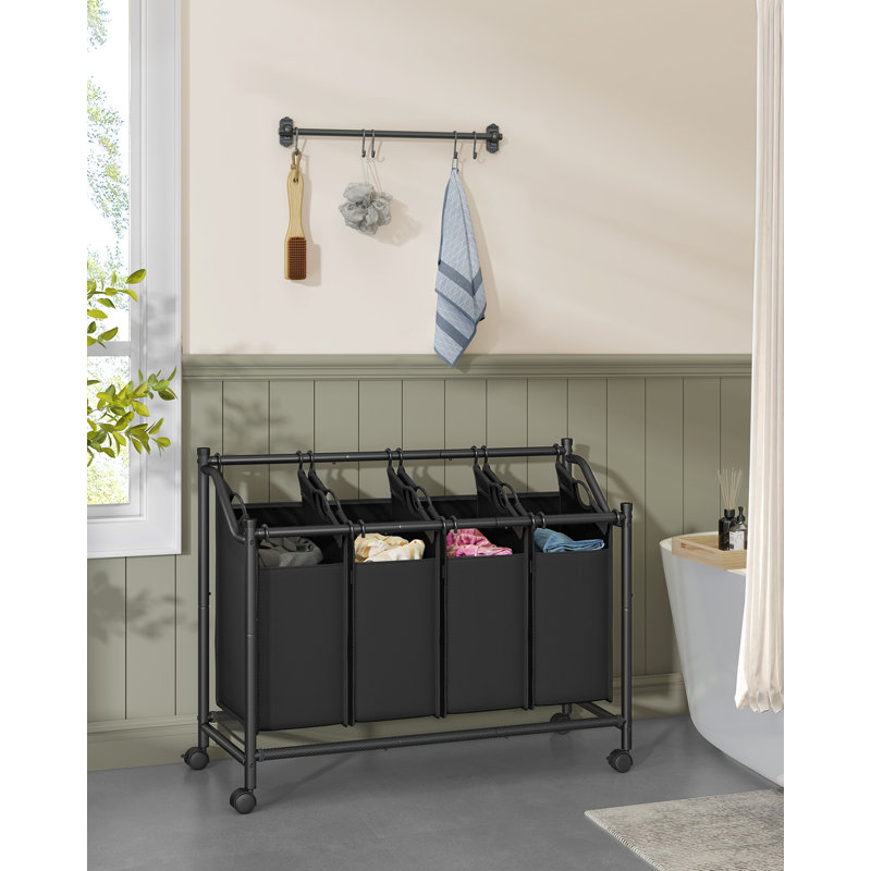 Rolling Laundry Hamper, Ink Black