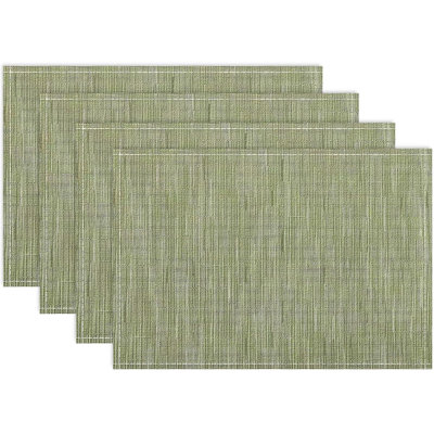 Napperons, ensemble de 4 napperons lavables, vert 12 po x 18 po | Napperon en lin vert sauge antidérapant facile à nettoyer et résistant à la chaleur