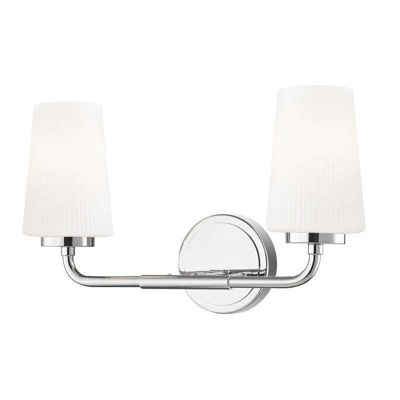 Coiffeuse Mathieson, H 9,5 po x l 16 po x P 6,5 po, Deux lumières, Chrome chrome