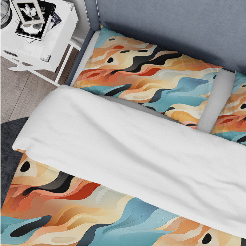 Ensemble de housse de couette multicolore Desert Mirage, Housse de couette pour très grand lit et 2 très