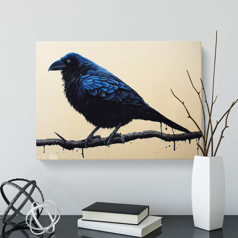 Extravagant Raven Bird - Wrapped Canvas Print, 35cm H x 50cm W x 3cm D