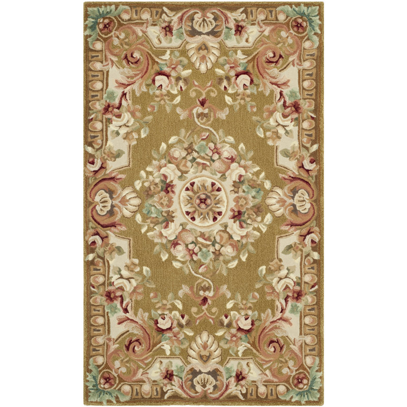 Priscila Hand Tufted Wool Pile Oriental Rug, Rectangle 3' x 5'