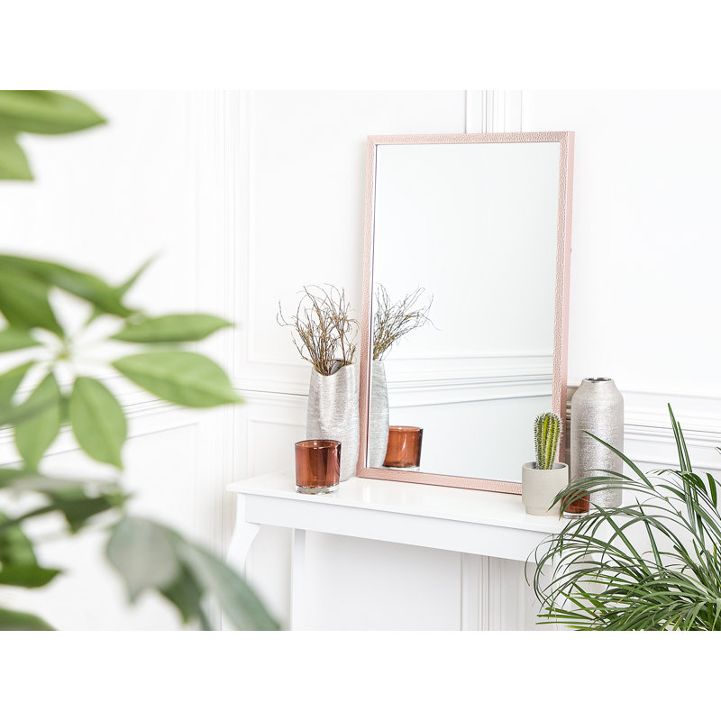 Marbletown Flat Wall Mirror, Pink