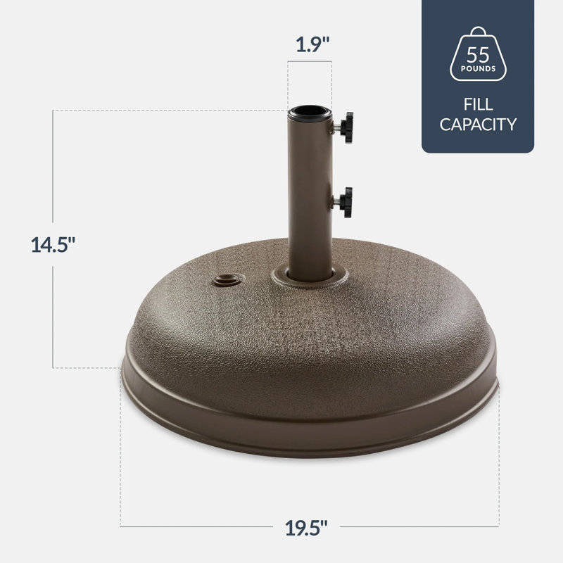 Support de poteau de base pour parasol de patio, Brun