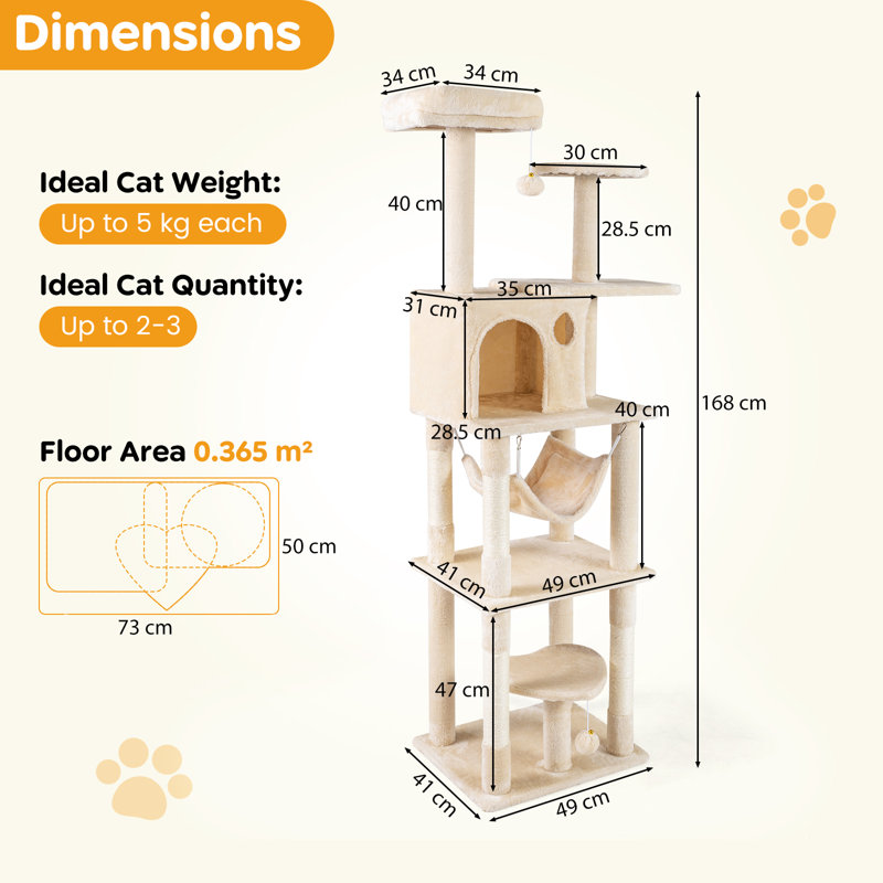 168cm H Cat Tree