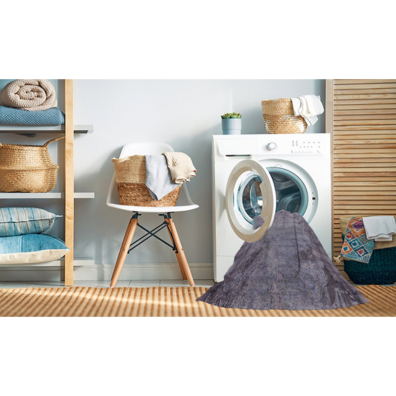 Tapis 100% Mid-Century moderne lavable à la machine 2069, Carré 8 pi