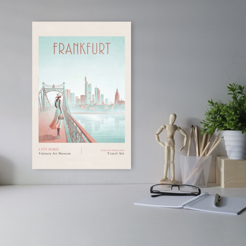 «Elegant Francfort Cityscape», impression sur toile, H 18 po x l 12 po