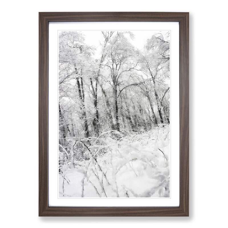 Winter Forest Vol.4 - Picture Frame Painting, 65cm H x 48cm W x 2cm D, Walnut Framed