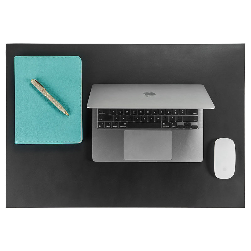 Graphic Image Desk Blotter Double-Sided Leather, Combo, Taupe/Black