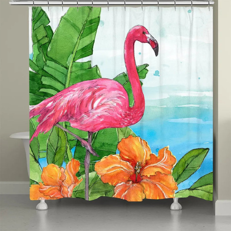 Rideau de douche Flamingo In The Tropics