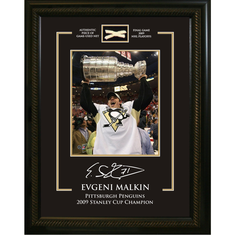 Malkin, E, pièce 8 x 10 de Penguins en filet de la Coupe Stanley de 2009