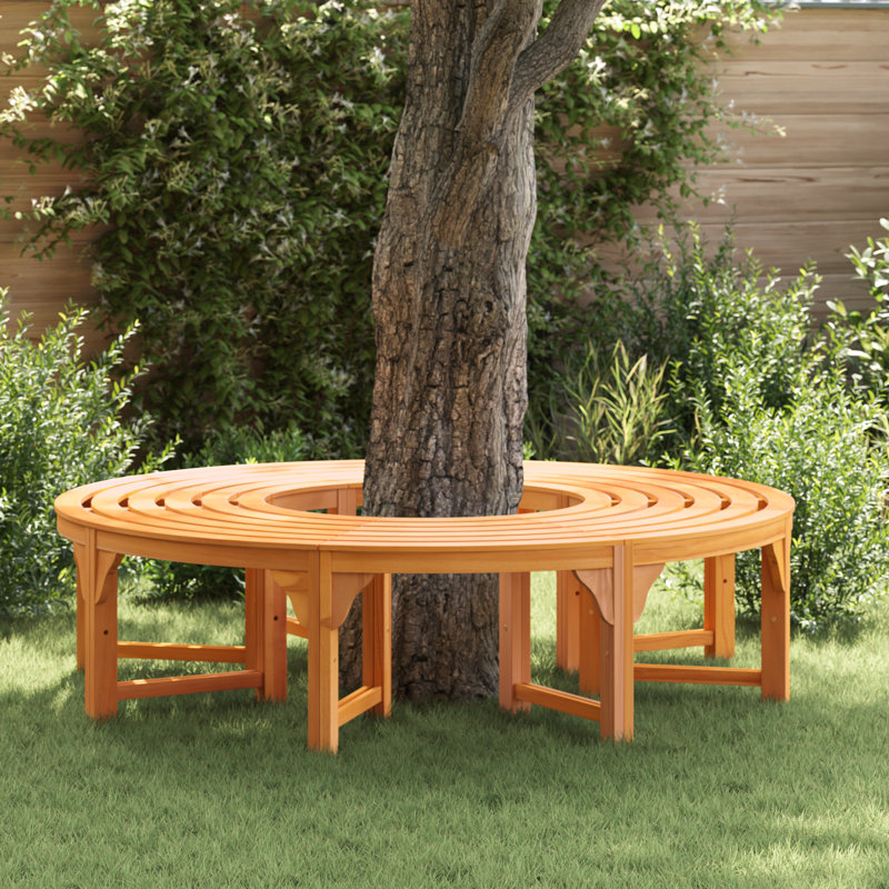 Banc pour arbre vidaXL 2 pièces en bois d'eucalyptus massif naturel 160 x 80 x 45 cm