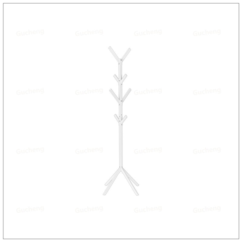 Contemporary Metal Hall Tree With 8 Hooks, Free Standing Entryway Organizer For Coats And Accessories, White