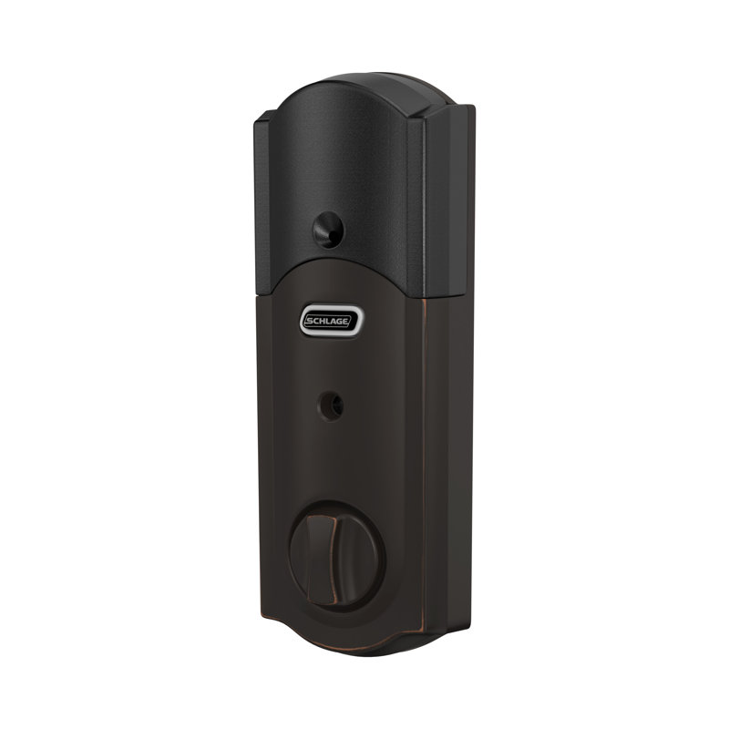 Schlage Connect Z-Wave Plus Smart Deadbolt with Camelot Trim, Yes, Aged Bronze