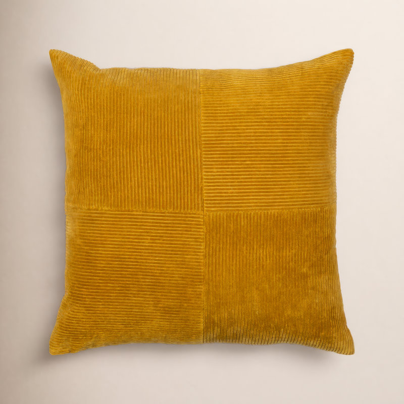 Selma Down Reversible Throw Pillow, 20" x 20", Mustard