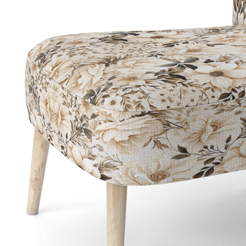 Chaise d'appoint en velours bohémien et éclectique Vintage Florals II