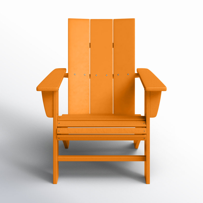POLYWOOD Modern Curveback Adirondack Chair, Tangerine