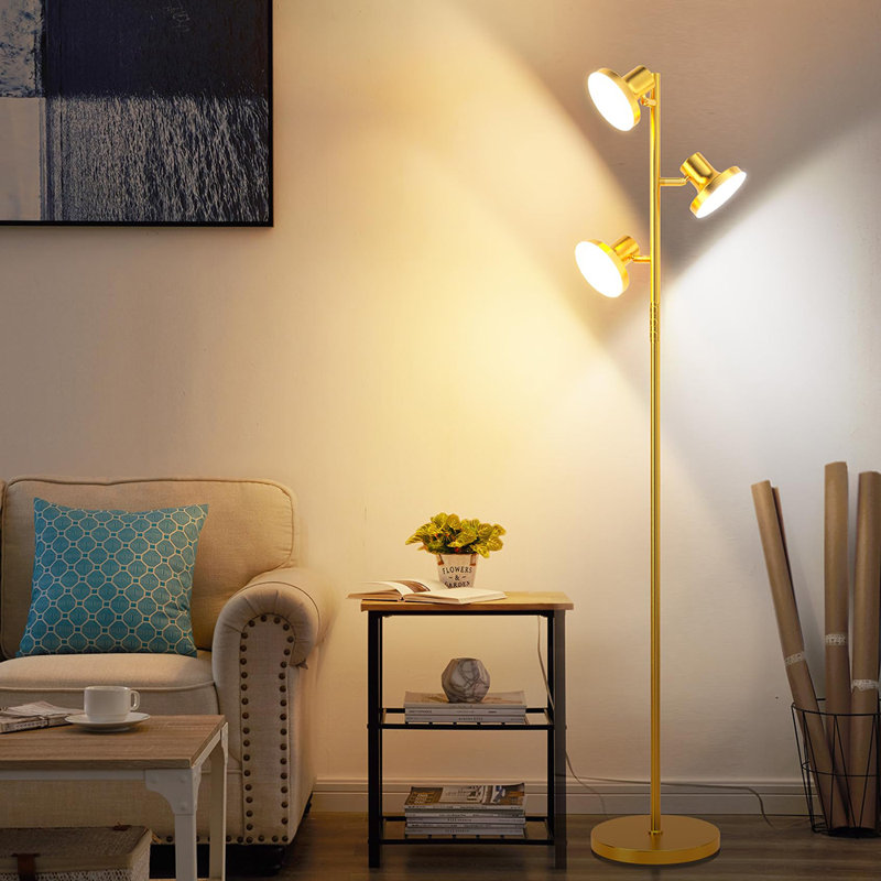 Lampe sur pied à DEL 36W, Doré