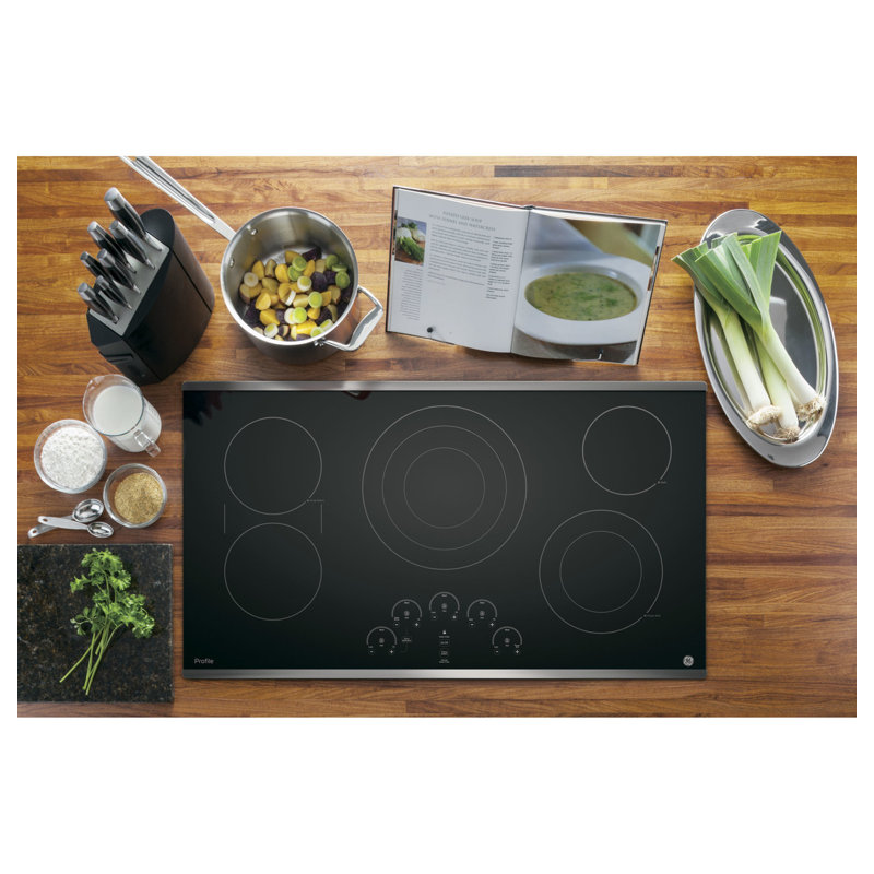 GE Profile 36" Electric Cooktop, Stainless Steel