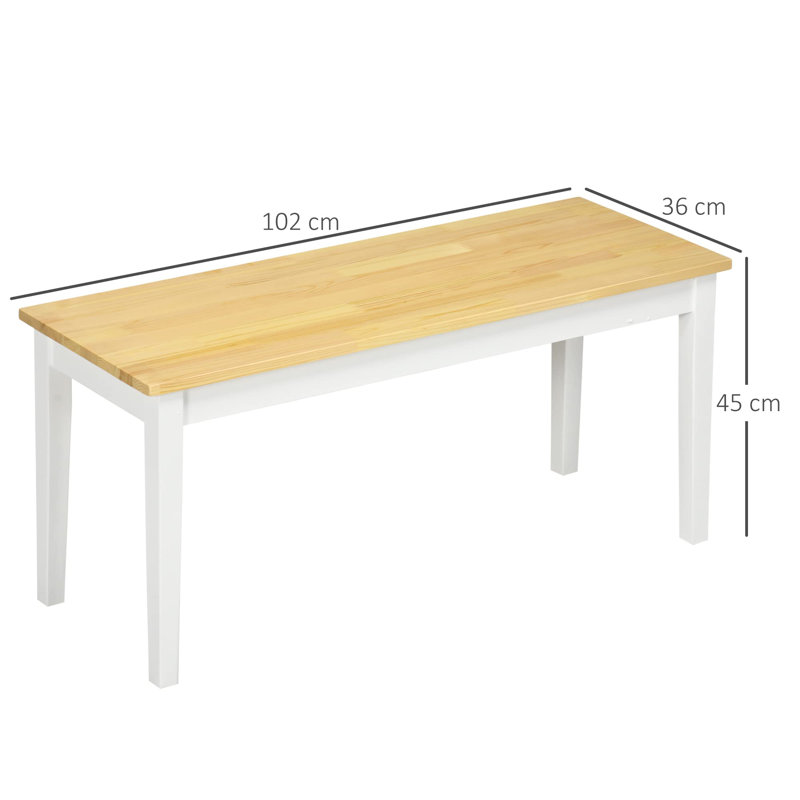 Solid Wood Bench, White
