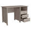 Bureau d'écriture Brentwood avec trois tiroirs et une tablette de rangement ouverte