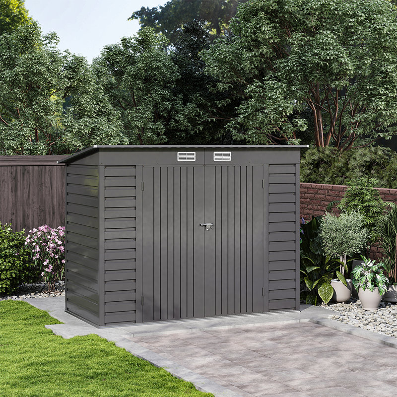 Double Door Metal Storage Shed