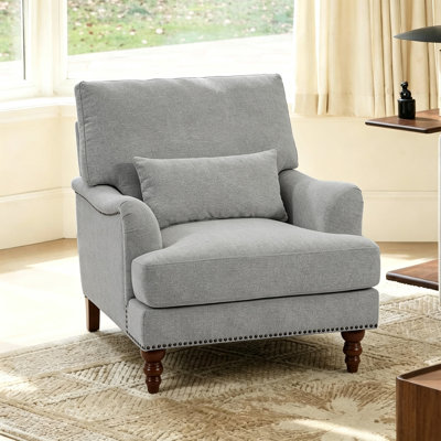 Upholstered Cotton Blend Armchair