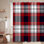 Rideau de douche rouge, blanc, bleu, tartan, écossais avec 12 crochets