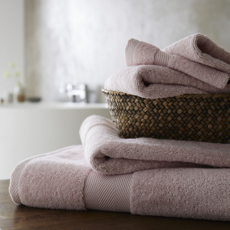 Silk Cotton Blend Towel, Blush