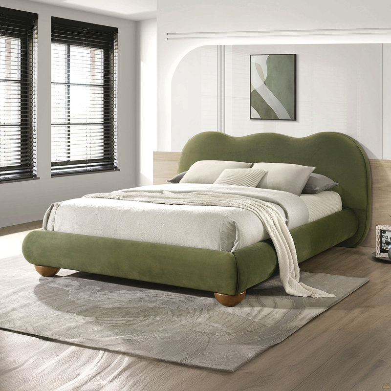 Mobilier de chambre à coucher 1pc, Grand lit, Vert olive