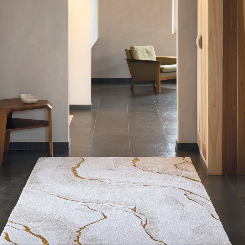 Amber Abstract Bath Rug, 28" W x 47" L