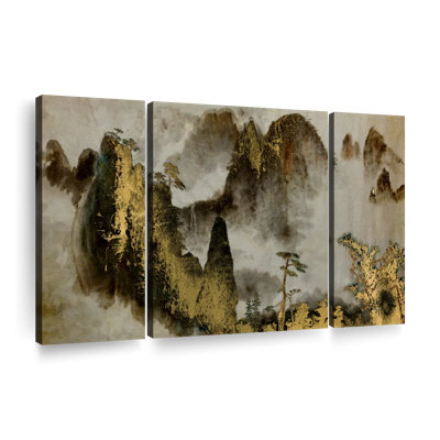 " Abstract Mountain Oil Multi Piece Canvas Print " 3 - Pieces