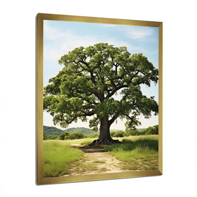 Paysage avec des impressions sur toile, H 32 po x l 16 po x P 1 po, Encadrement doré