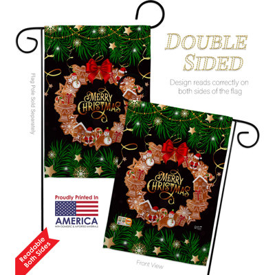 Drapeau de jardin en polyester 1 face x 1 pi 7 pi Winter Yard